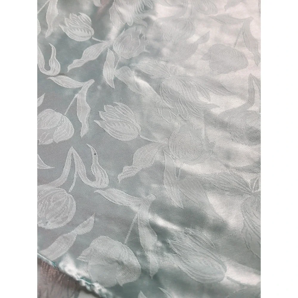 Vintage 70s‎ Tulip Flower Nightgown Teal Baby Blue Short Babydoll Volup 2X XL